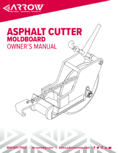 Arrow Asphalt Cutter Moldboard Owner’s Manual